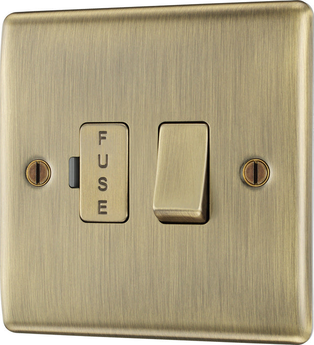 BG NAB50 Nexus Metal Switched Spur 13A - Antique Brass (5 Pack) - westbasedirect.com