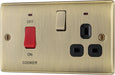 BG NAB70B Nexus Metal DP Cooker +Socket+Neon /Black - Antique Brass - westbasedirect.com