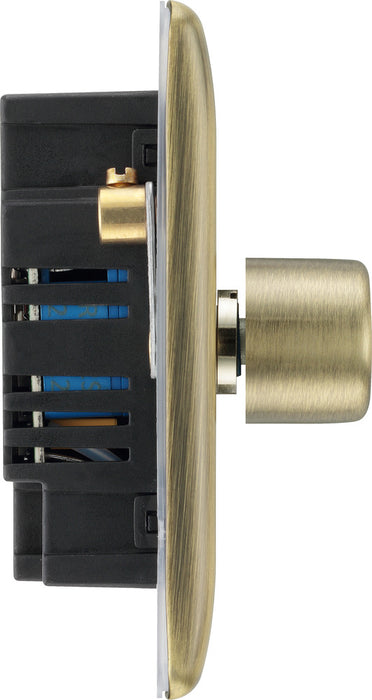 BG NAB82P Nexus Metal 2-Way Double Leading Edge Dimmer Push On/Off - Antique Brass - westbasedirect.com