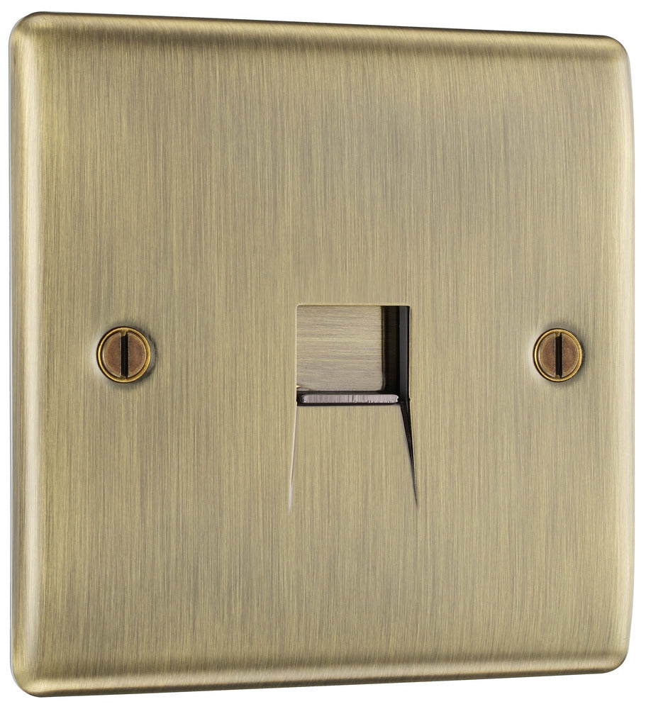 NABBTS1 Nexus Metal Slave Telephone Socket Antique Brass