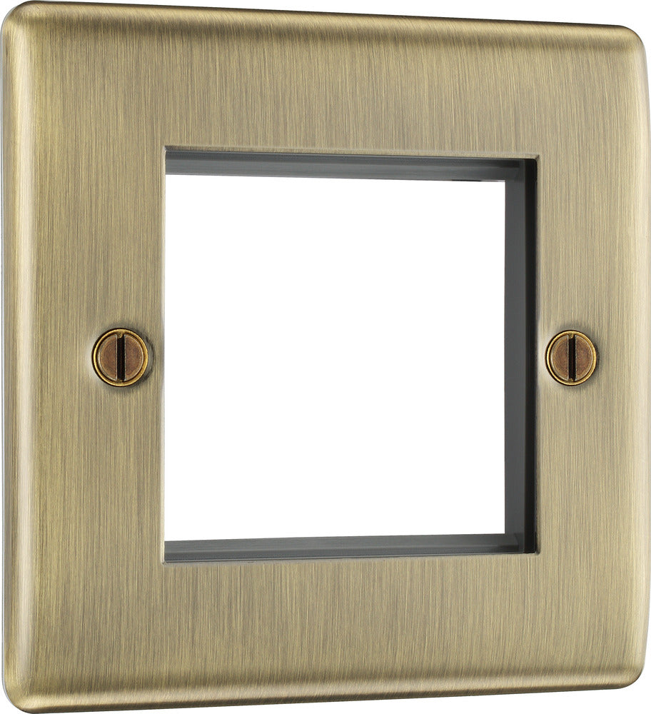 BG NABEMS2 Nexus Metal Twin Euro Module Faceplate - Antique Brass ...