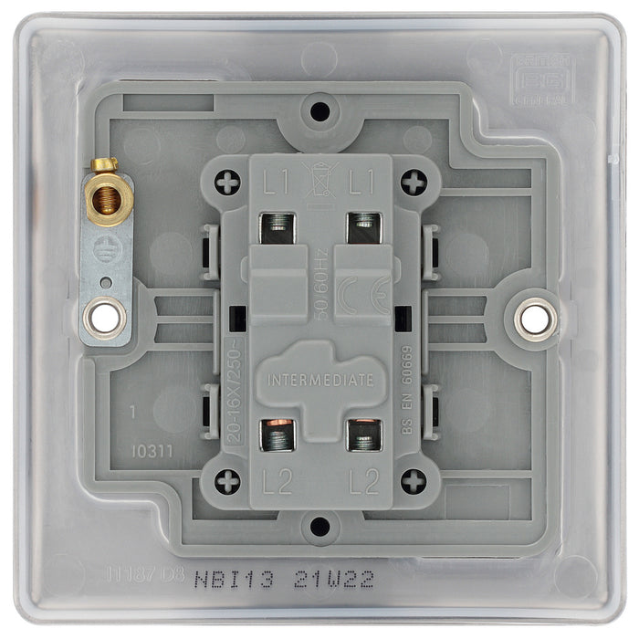 BG NBI13 Nexus Metal Intermediate Light Switch 10A - Brushed Iridium - westbasedirect.com