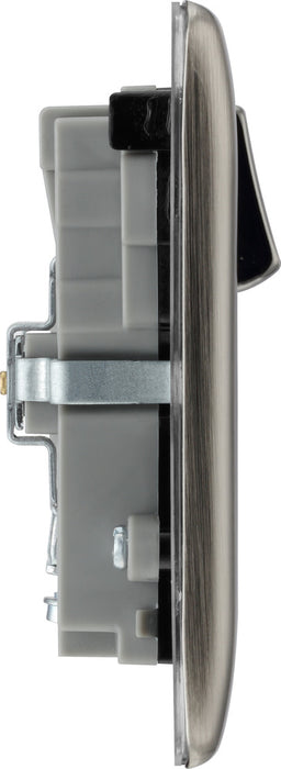 BG NBI22U3B Nexus Metal Double Socket + 2x USB /Black Insert - Brushed Iridium - westbasedirect.com