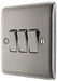 BG NBI43 Nexus Metal Triple Light Switch 10A - Brushed Iridium - westbasedirect.com