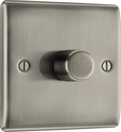 BG NBI81P Nexus Metal 2-Way Single Leading Edge Dimmer Push On/Off - Brushed Iridium - westbasedirect.com