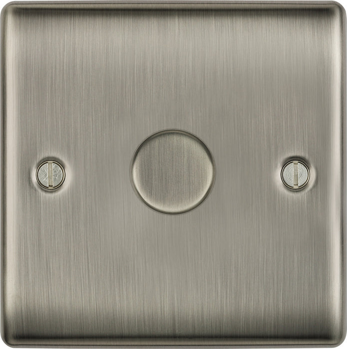 BG NBI81P Nexus Metal 2-Way Single Leading Edge Dimmer Push On/Off - Brushed Iridium - westbasedirect.com