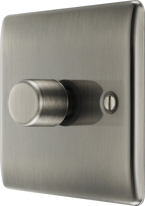 BG NBI81P Nexus Metal 2-Way Single Leading Edge Dimmer Push On/Off - Brushed Iridium - westbasedirect.com