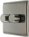 BG NBI82 Nexus Metal 2-Way Double Trailing Edge Dimmer Push On/Off - Brushed Iridium - westbasedirect.com