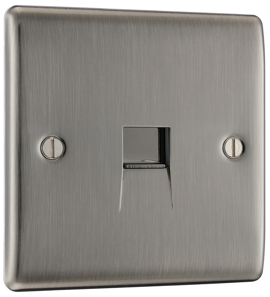 NBIBTS1 Nexus Metal Slave Telephone Socket Brushed Iridium
