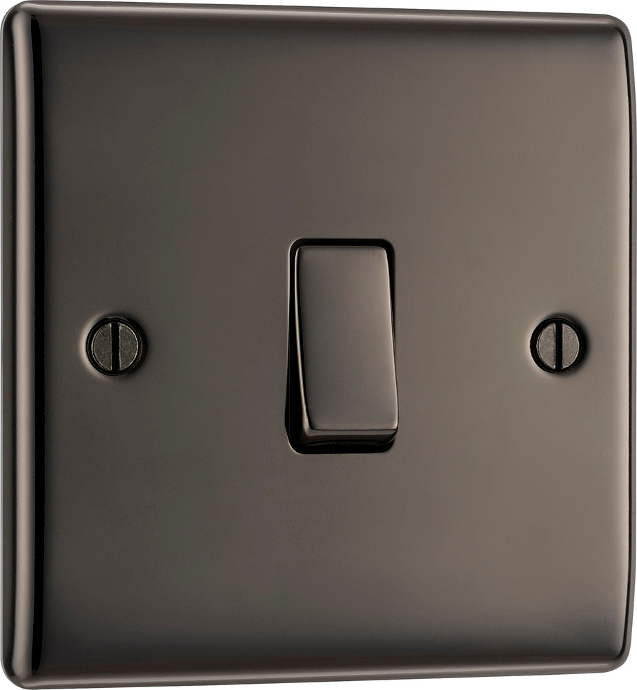 NBN12 Nexus Metal 16AX 2 Way Single Light Switch Nickel