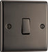 BG NBN12 Nexus Metal Single Light Switch 10A - Black Nickel - westbasedirect.com