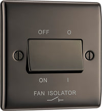 BG NBN15 Nexus Metal Fan Isolator Switch TP 10A - Black Nickel
