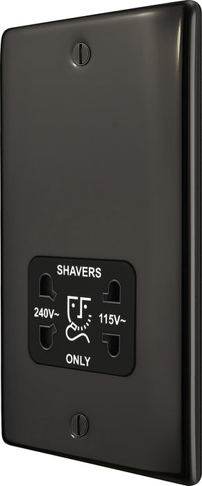 BG NBN20B Nexus Metal Dual Voltage Shaver Socket - Black Nickel - westbasedirect.com