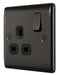 BG NBN21B Nexus Metal Single Socket 13A - Black Insert - Black Nickel (10 Pack) - westbasedirect.com
