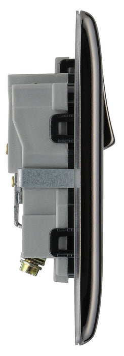 BG NBN21B Nexus Metal Single Socket 13A - Black Insert - Black Nickel - westbasedirect.com