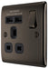 BG NBN21U2B Nexus Metal Single Socket + 2x USB - Black Insert - Black Nickel - westbasedirect.com