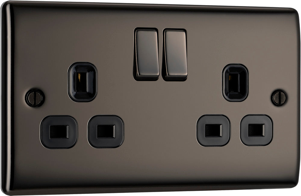 NBN22B Nexus Double Socket Nickel