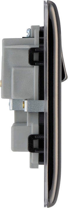 BG NBN22B Nexus Metal Double Socket 13A - Black Insert - Black Nickel (10 Pack) - westbasedirect.com