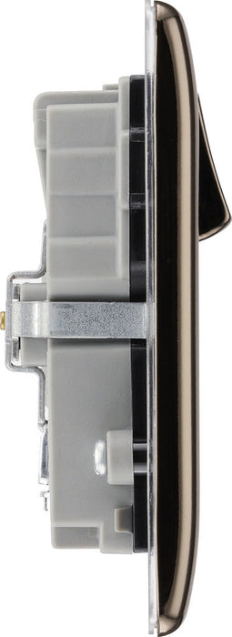 BG NBN22U3B Nexus Metal Double Socket + 2x USB(3.1A) - Black Insert - Black Nickel (5 Pack) - westbasedirect.com