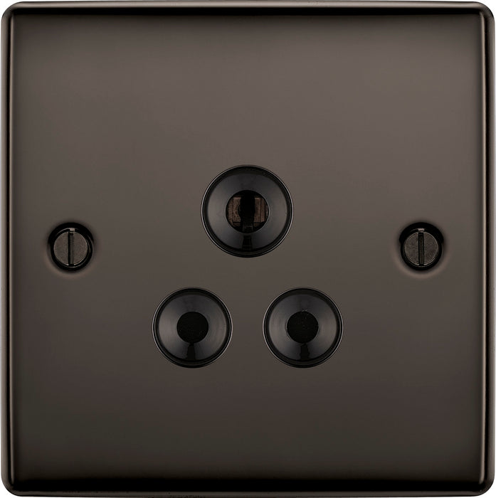 BG NBN29B Nexus Metal Unswitched Round Pin Socket 5A - Black Insert - Black Nickel - westbasedirect.com