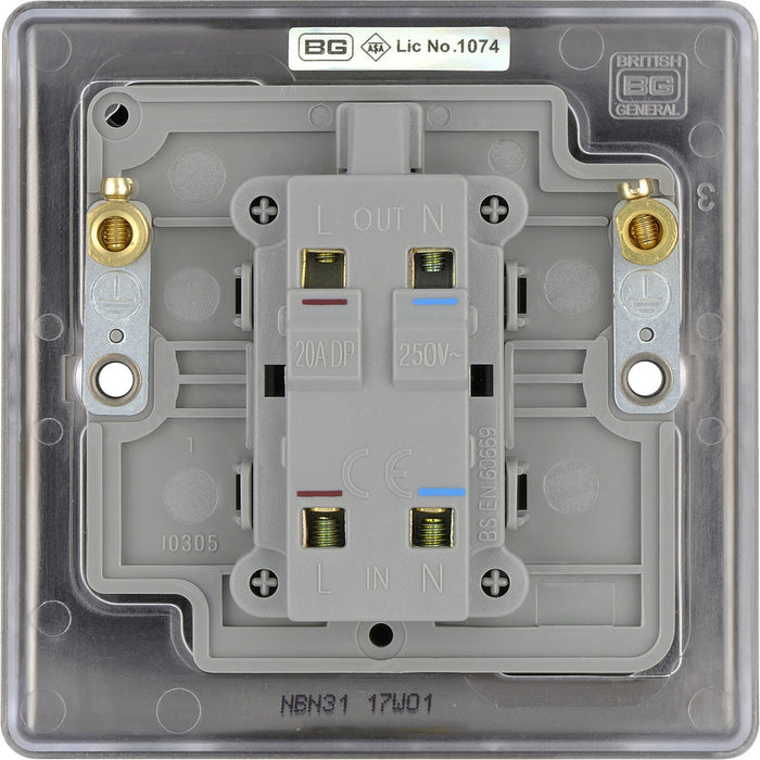 BG NBN31 Nexus Metal 20A DP Switch + Neon - Black Nickel - westbasedirect.com