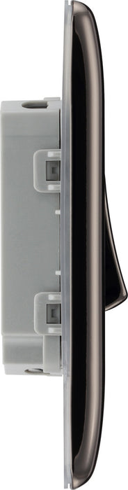 BG NBN42 Nexus Metal Double Light Switch 10A - Black Nickel - westbasedirect.com