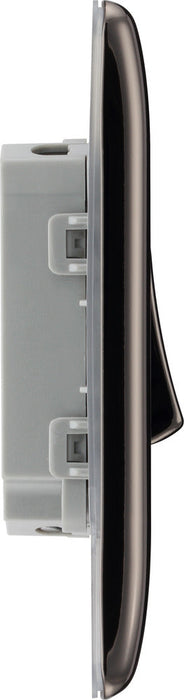 BG NBN42 Nexus Metal Double Light Switch 10A - Black Nickel (5 Pack) - westbasedirect.com