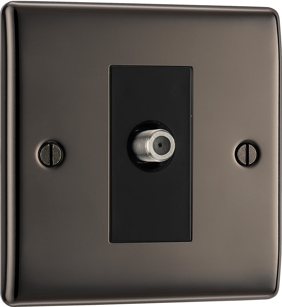 NBN64 Nexus Metal 1 Gang Satellite Socket Nickel