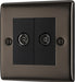 BG NBN66 Nexus Metal Diplex TV/FM Socket - Black Nickel - westbasedirect.com