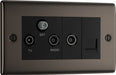 BG NBN68 Nexus Metal Triplex TV/FM/Sat Socket + Return & Tel. - Black Insert - Black Nickel - westbasedirect.com