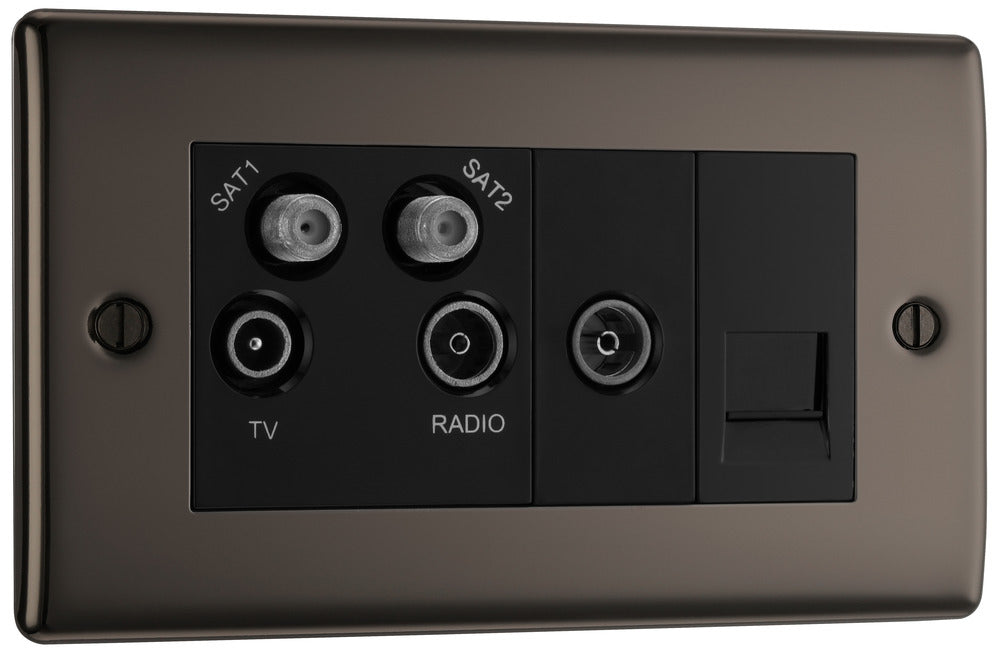 NBN69 Nexus Metal Quadplex TV FM SAT Nickel