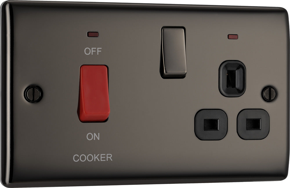 NBN70B Nexus Metal DP Cooker Unit + Socket & Neon Insert Nickel