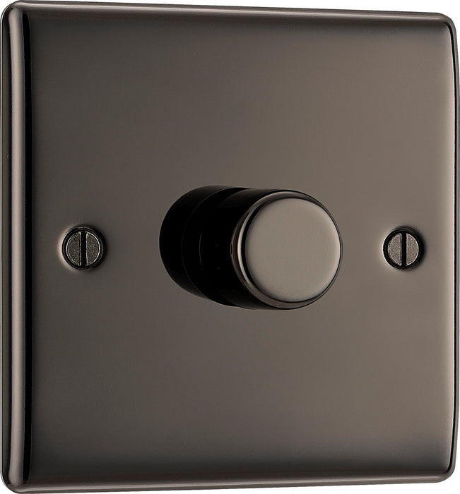 BG NBN81P Nexus Metal 2-Way Single Leading Edge Dimmer Push On/Off - Black Nickel - westbasedirect.com