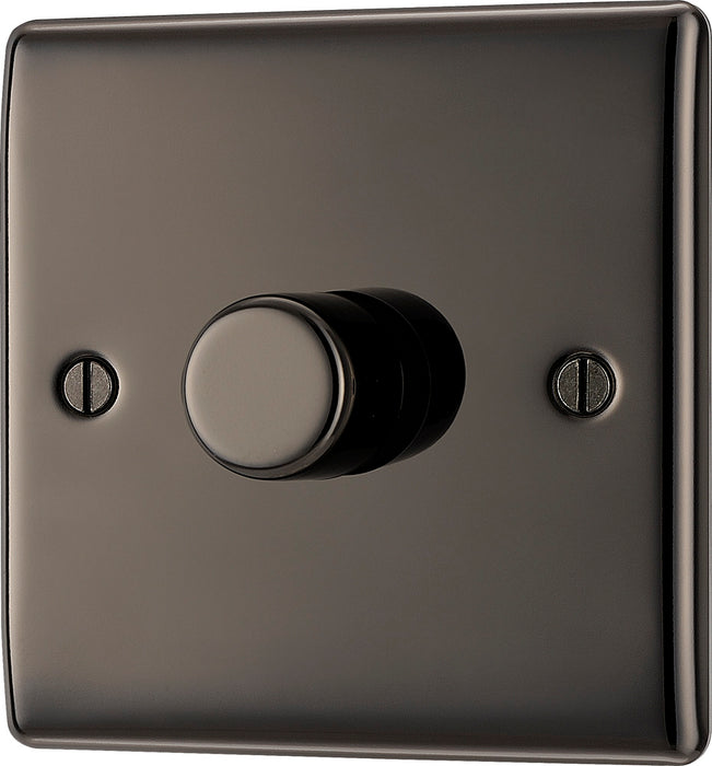 BG NBN81P Nexus Metal 2-Way Single Leading Edge Dimmer Push On/Off - Black Nickel - westbasedirect.com