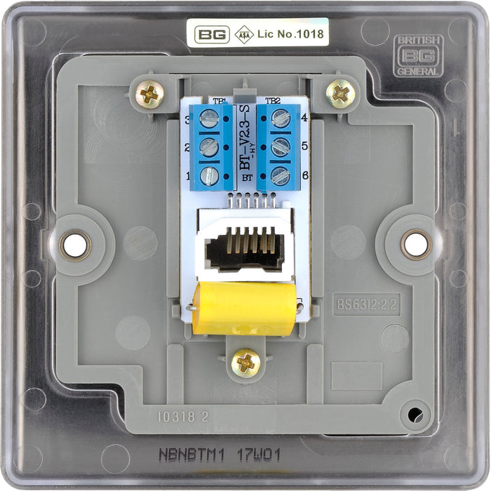 BG NBNBTM1 Nexus Metal Master Telephone Socket - Black Nickel - westbasedirect.com