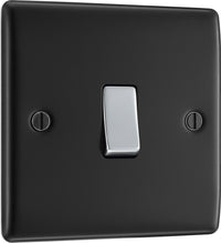 BG NMB12 Nexus Metal Single Light Switch 10A - Matt Black