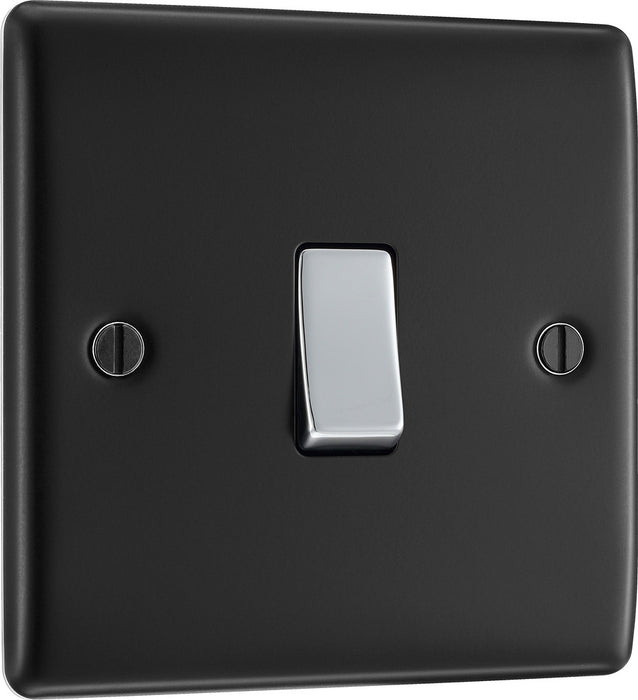 BG NMB12 Nexus Metal Single Light Switch 10A - Matt Black - westbasedirect.com