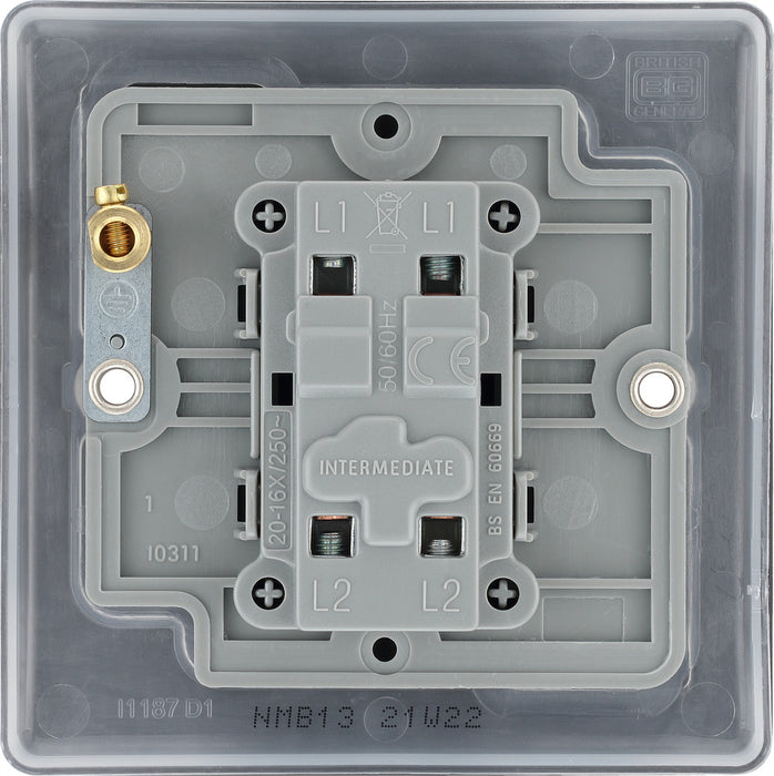 BG NMB13 Nexus Metal Intermediate Light Switch 10A - Matt Black - westbasedirect.com