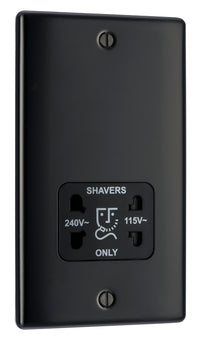 BG NMB20B Nexus Metal Dual Voltage Shaver Socket/Black - Matt Black