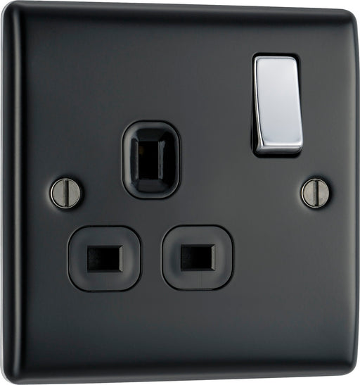 BG NMB21B Nexus Metal Single Socket 13A /Black Insert - Matt Black - westbasedirect.com