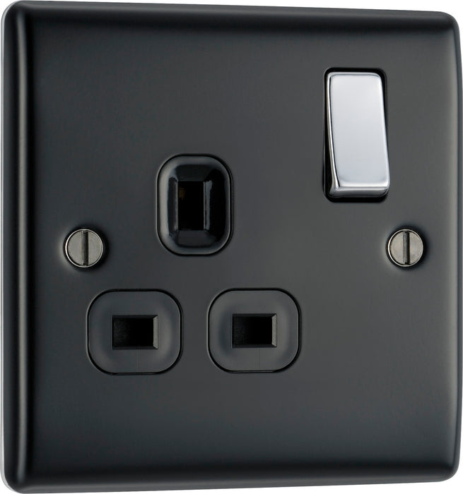 BG NMB21B Nexus Metal Single Socket 13A /Black Insert - Matt Black - westbasedirect.com