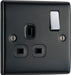BG NMB21B Nexus Metal Single Socket 13A /Black Insert - Matt Black - westbasedirect.com