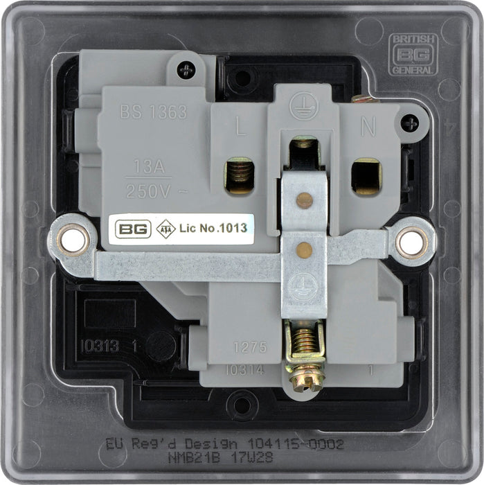 BG NMB21B Nexus Metal Single Socket 13A /Black Insert - Matt Black - westbasedirect.com