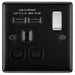 BG NMB21UB Nexus Metal Single Socket + 2x USB /Black Insert - Matt Black - westbasedirect.com