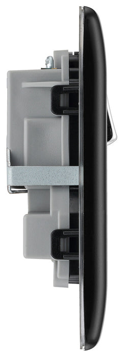 BG NMB22B Nexus Metal Double Socket 13A - Black Insert - Matt Black - westbasedirect.com