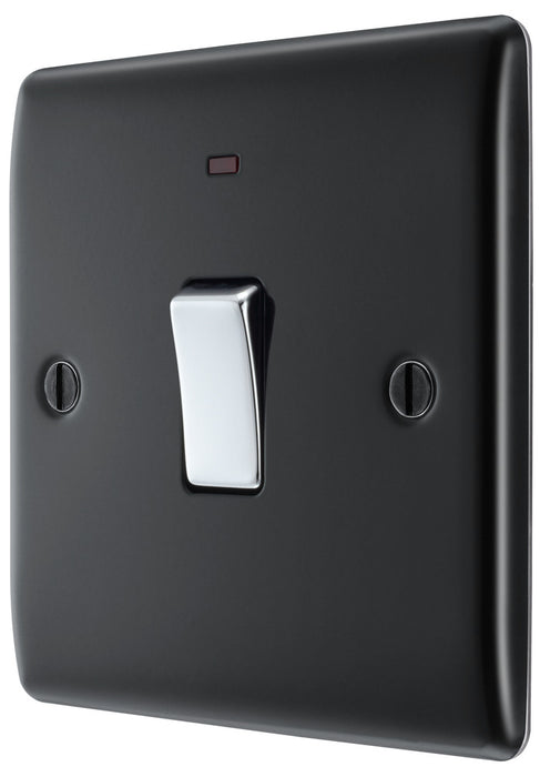 BG NMB31 Nexus Metal 20A DP Switch + Neon - Matt Black - westbasedirect.com