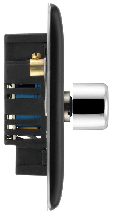 BG NMB81P Nexus Metal 2-Way Single Leading Edge Dimmer Push On/Off - Matt Black - westbasedirect.com