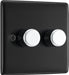 BG NMB82P Nexus Metal 2-Way Double Leading Edge Dimmer Push On/Off - Matt Black - westbasedirect.com