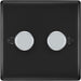 BG NMB82P Nexus Metal 2-Way Double Leading Edge Dimmer Push On/Off - Matt Black - westbasedirect.com