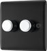 BG NMB82P Nexus Metal 2-Way Double Leading Edge Dimmer Push On/Off - Matt Black - westbasedirect.com